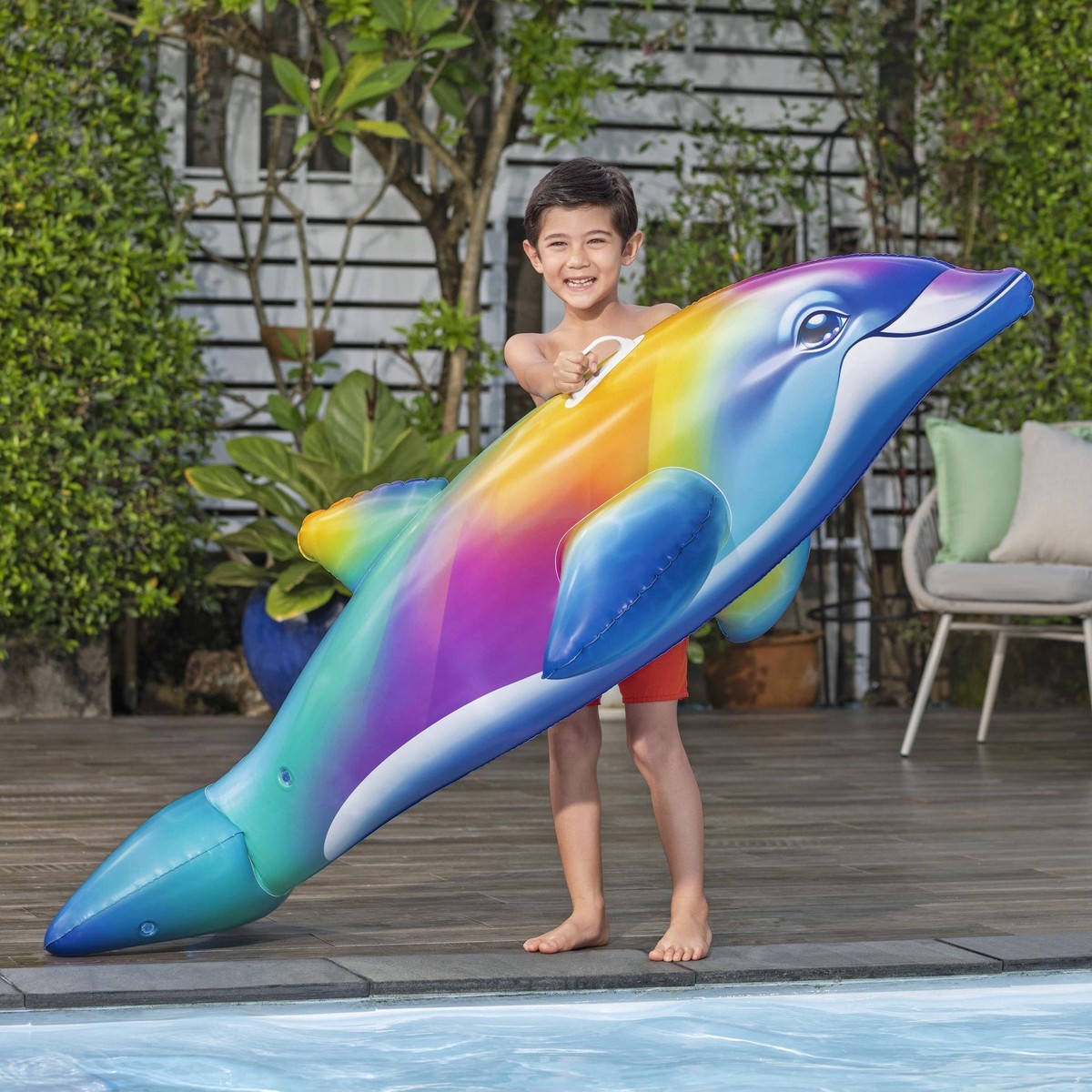 Dolphin Daydream Ride-On Pool Float