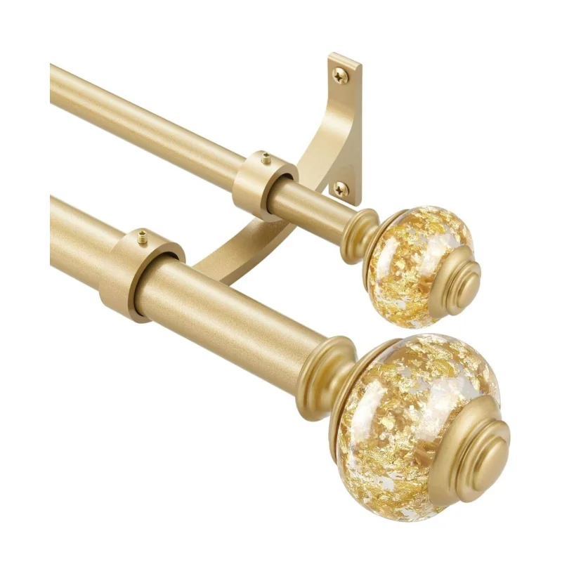 Double Curtain Rods 36-72″ Warm Gold