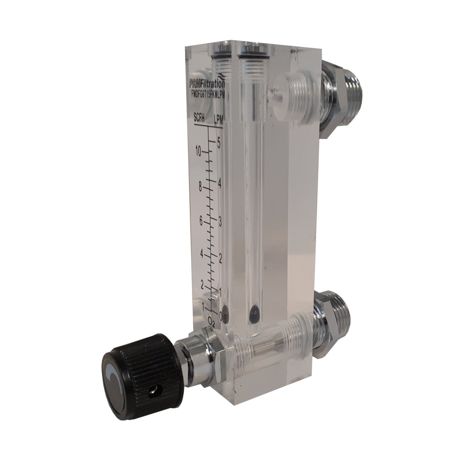 PRM FMDFG6T210FKMLPM 1-10 LPM Oxygen Rotameter Flow Meter with Integrated Flow Valve