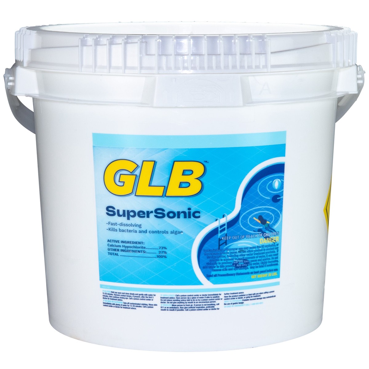 GLB SuperSonic 73% Cal Hypo Pool Shock 25 lb|71440A