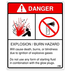Genie Lift Part # 117254GT - DECAL,DANGER,NO STARTING FLUID, EA