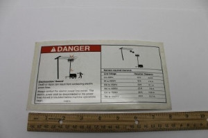 Genie Lift Part # 114431GT - DECAL,DANGER,ELECTROCUTION HZD, EA