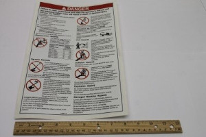 Genie Lift Part # 114330GT - DECAL,GENERAL SAFETY,TALL, EA