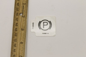 Genie Lift Part # 114446GT - DECAL,LABEL,PARKING BRAKE, EA