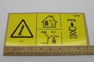 Genie Lift Part # 133245GT - LABEL,MAXCAP,GS3246, EA