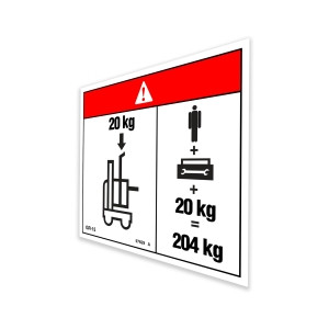 Genie Lift Part # 97629GT - DECAL,DANGER,MAX CAP BIKE RACK, EA
