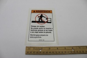 Genie Lift Part # 28181SPGT - DECAL,WARN,NO STEP OR RIDE, EA