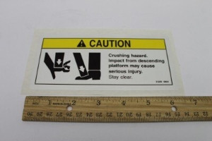 Genie Lift Part # 31236GT - DECAL,CAUTION,FOOT/HAND CRUSH, EA