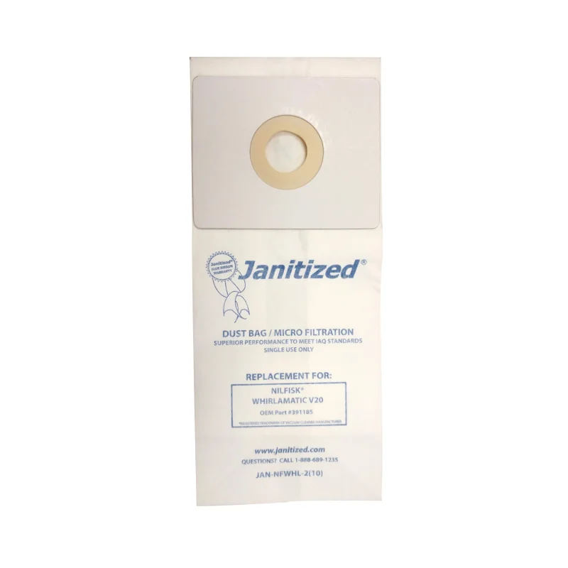 Janitized JAN-NFWHL-2(10) Premium Replacement Commercial Vacuum Bag for Nilfisk Advance Whirlamatic VS20 Burnisher (10-10 Packs)