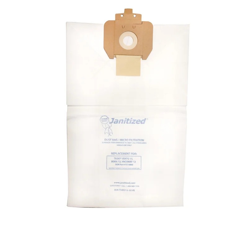 Janitized JAN-TABO12-2(10) Premium Replacement Commercial Vacuum Bag for Taski Bora 12 Vacuum Cleaners (10-10 Packs)