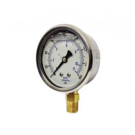 Kodiak Controls KC201L25400 2.5" Liquid-Filled Gauge 1/4" Lower Mount 400 PSI