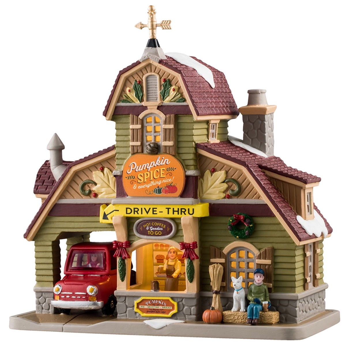 Lemax Harvest Crossing Lighted Building: Pumpkin Spice & Everything Nice Coffee Shop #45241