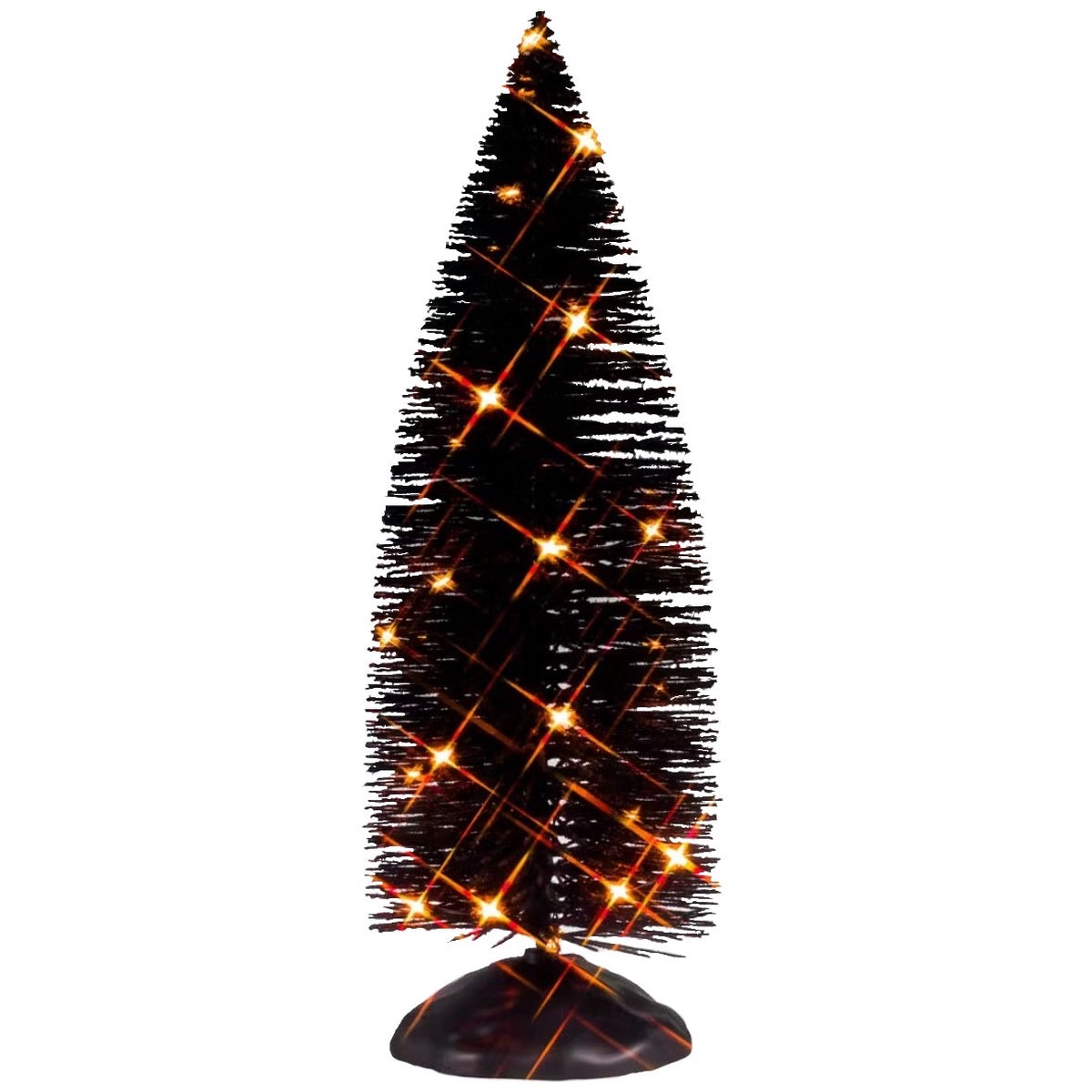 Lemax Spooky Town Black Bristle Tree with Orange Lights #54518