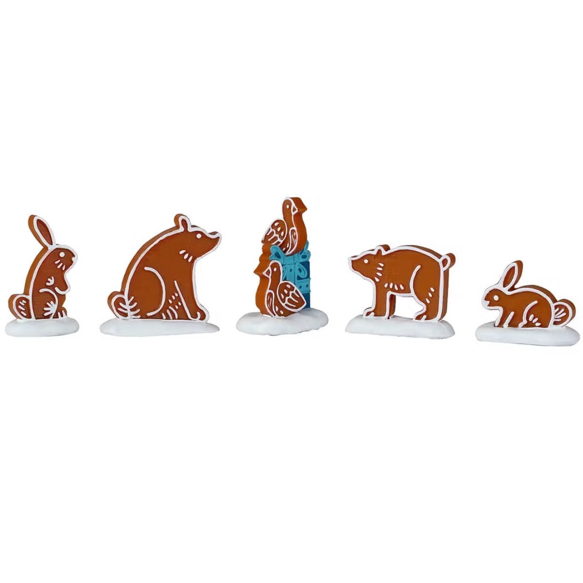 Lemax Sugar N Spice Figurines: Gingerbread Animals, Set of 5 #42362