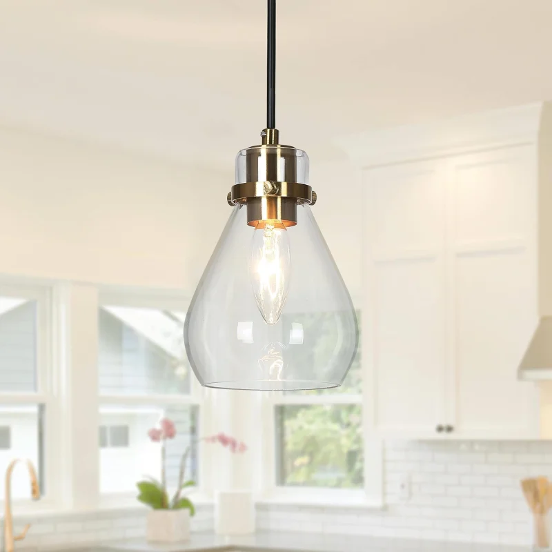 Modern Gold Glass Pendant Light