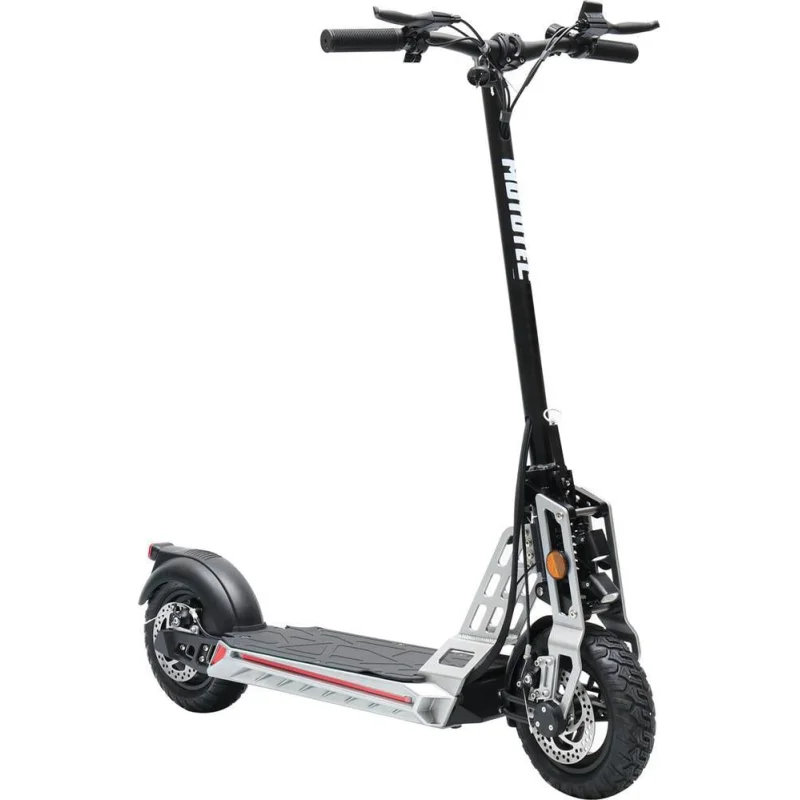 MotoTec Free Ride 48v 600w Lithium Electric Scooter Silver