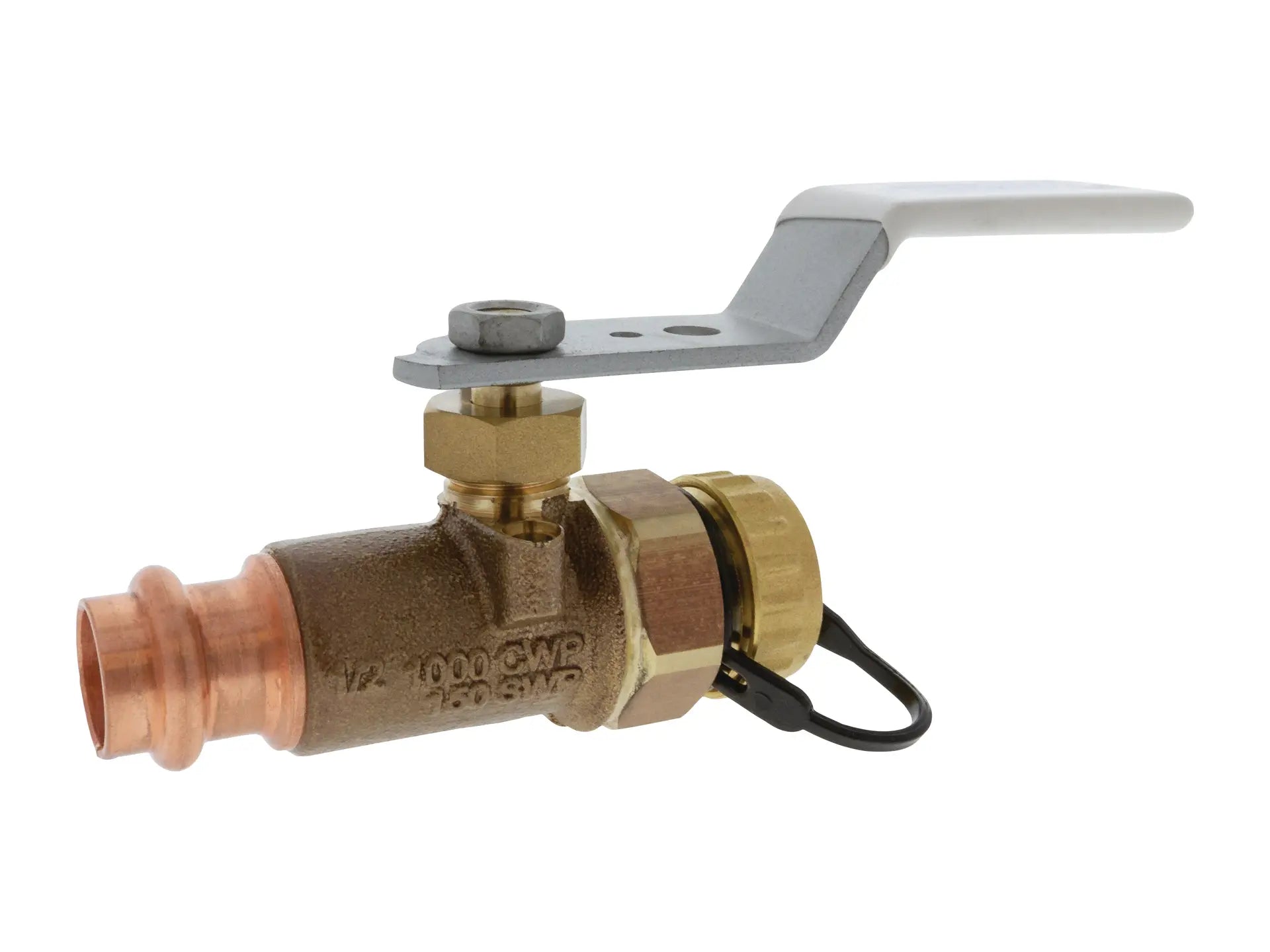 NIBCO HP843X8, 3/4 in. x 3/4 in. PressEnd x HoseEnd HP Bronze Ball Valve LF PC-585HP-LF-HC