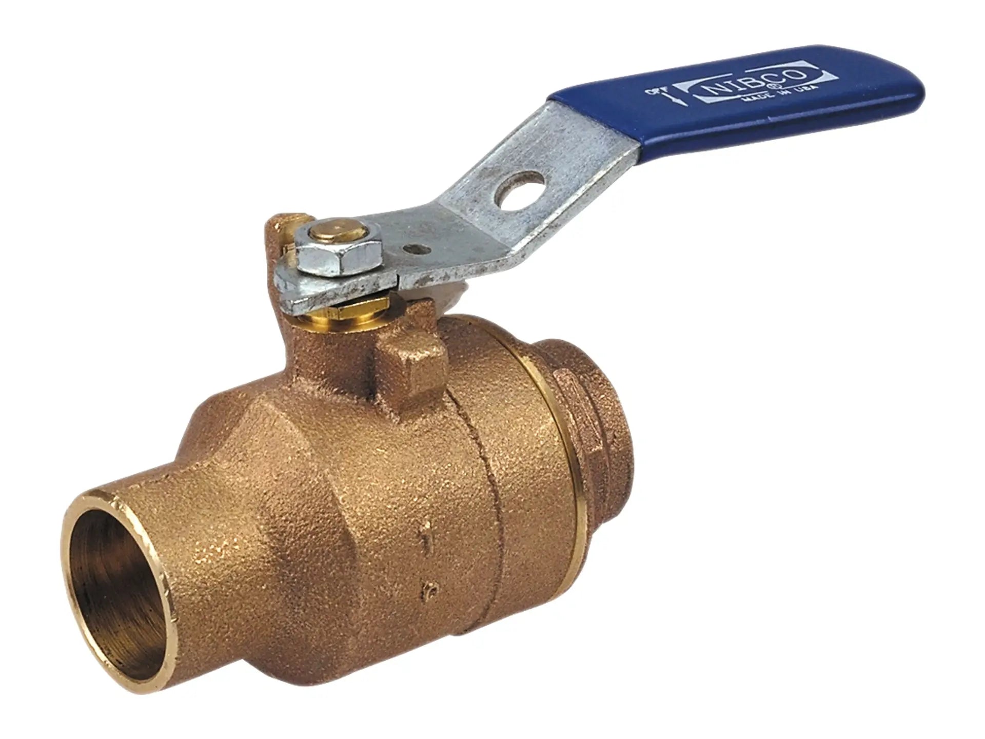 NIBCO NJ83H05, 3/8in. Two-Piece Bronze Ball Valve SS Trim, Solder End Connections S-585-70-66