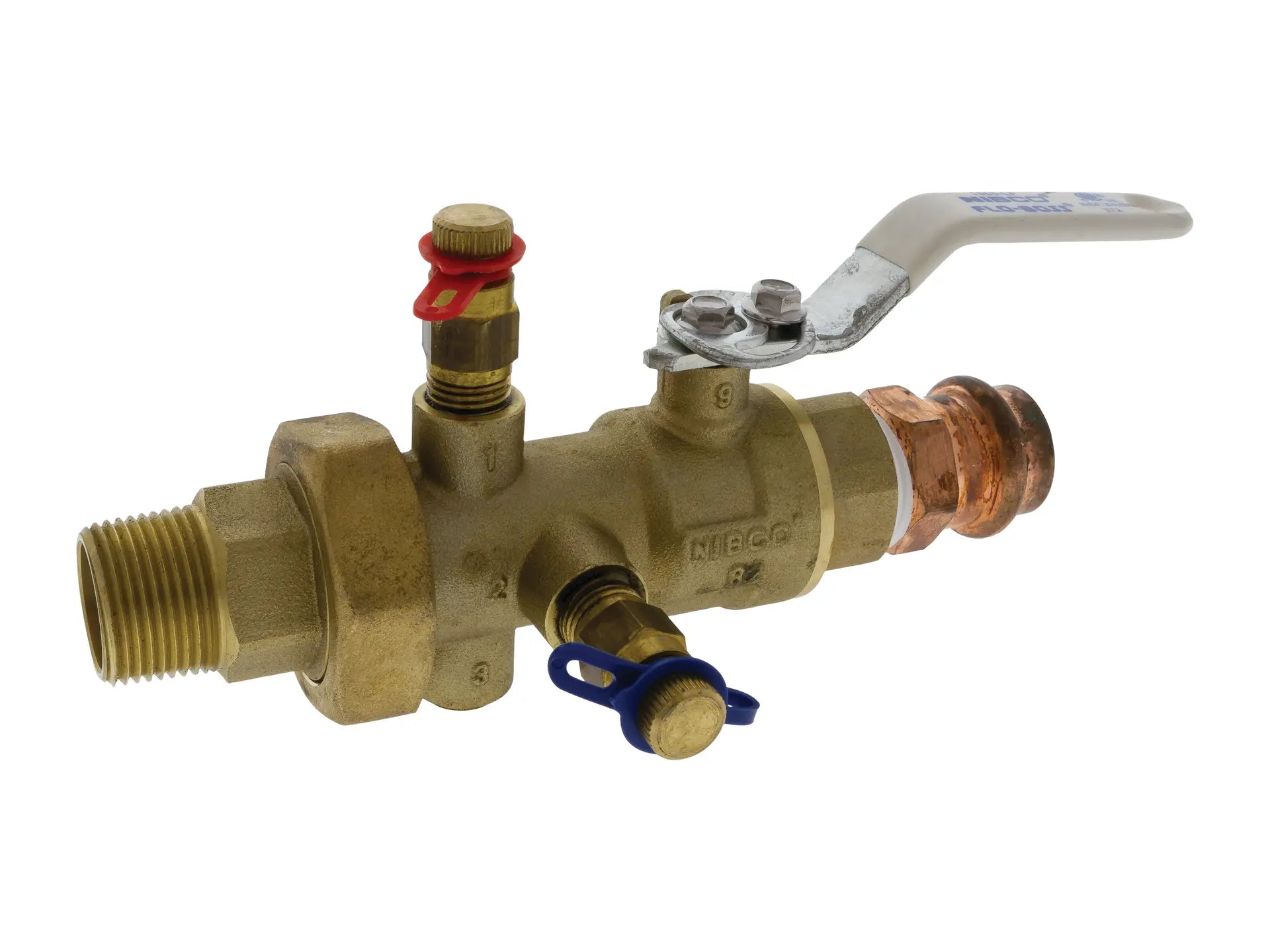 NIBCO NMF438CA8, 3/4in. x 1in. Balancing Valve Manual, Lead Free Brass, Press Body x MPT Tailpiece