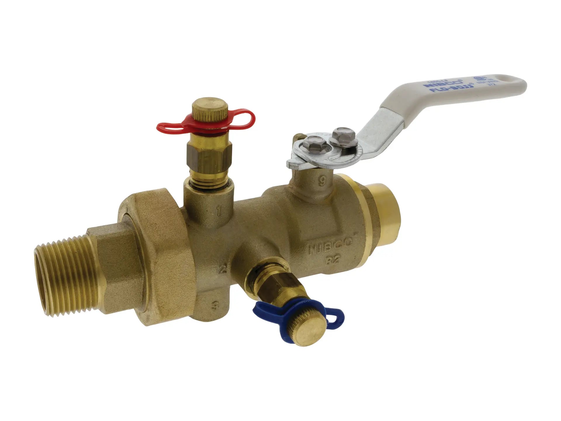 NIBCO NMFS13CACC, 1-1/2in. Balancing Valve Manual, LF Brass, Sweat Body x MPT Tailpiece