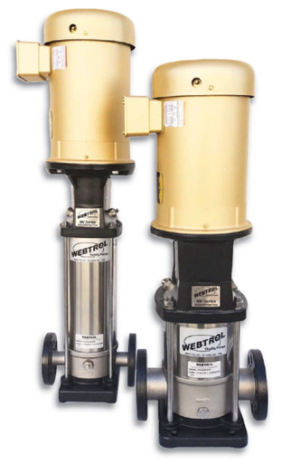 Webtrol NV6B27FE1T NV Series Vertical Booster Pump, 2-12 GPM, 3 Hp, 304 SS