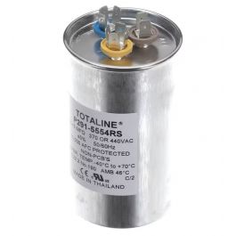 Carrier P291-5554RS Dual Round Capacitor 55/5 MFD, 370-440V 50/60Hz