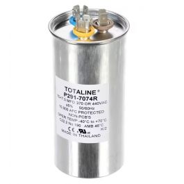 Carrier P291-7074R Round Run Capacitor 70 + 7.5 MFD, 370-440V 50/60Hz