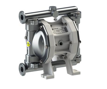 Fluimac Phoenix PF0060S-HTTST3-AB AODD Pump - Food Grade - 316 SS Body - 1/2" TriClamp - 17.1 GPM - PTFE Seals