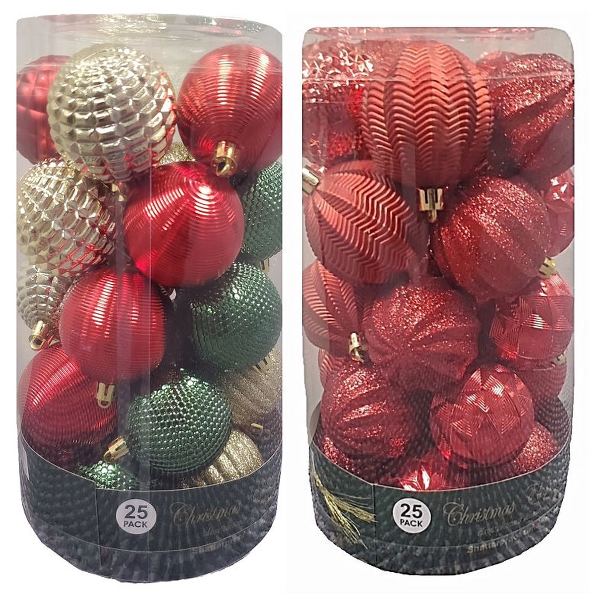 Pack of 25 Unbreakable 60MM Holiday Ornaments