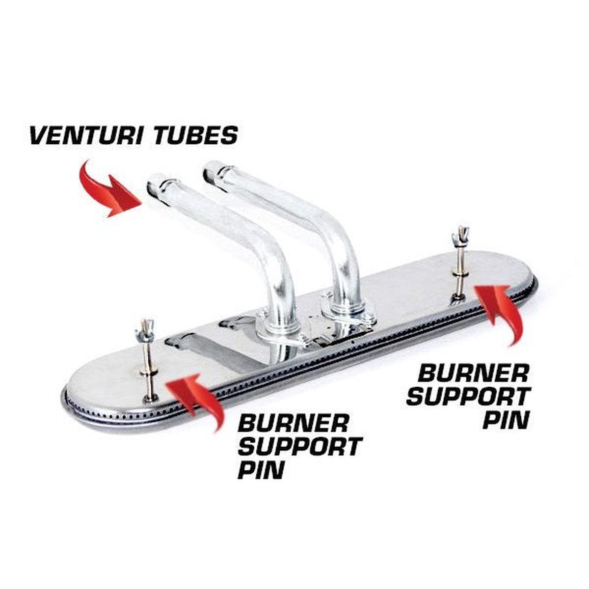 Phoenix Grills Oval Burner & Venturi Tube Set, Stainless Steel, with Air Shutters & Spider Guards | OBSPH34