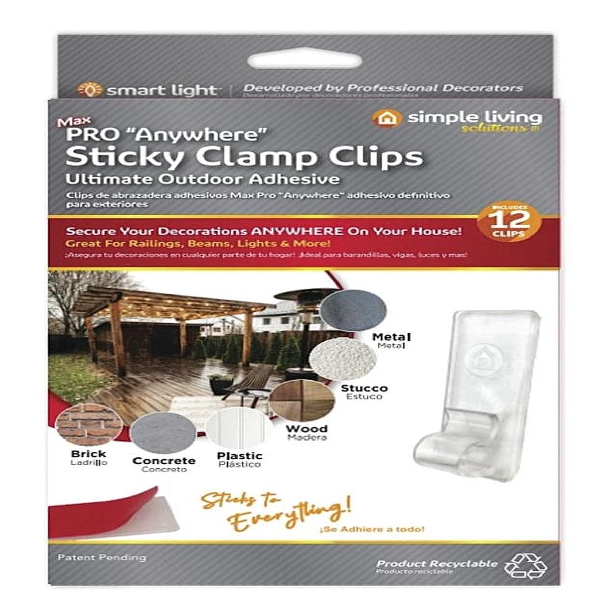 Pro "Anywhere" Sticky Clamp Clips (12-Pack)