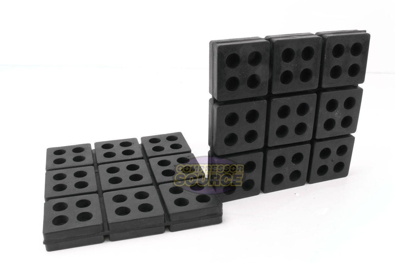 6" x 6" x 3/4" Anti-Vibration Isolation Pads – Solid Rubber – 2 Pack – R66