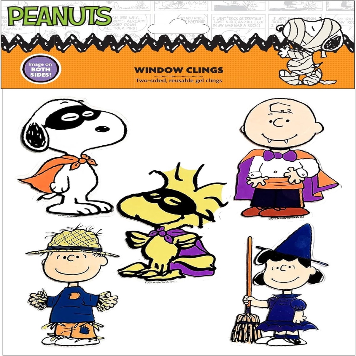 Set of 5 Peanuts Halloween Gel Clings