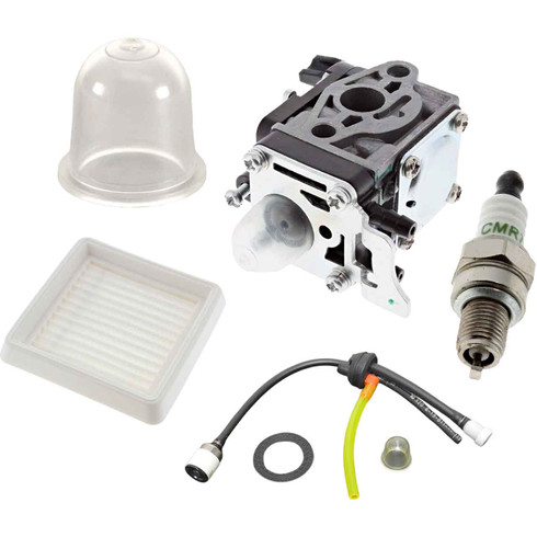 SHI AH262S-HD COMPLETE CARBURETOR AIR-OIL-FUEL FILTERS SPARK PLUG FUEL LINES PRIMER BULB KIT