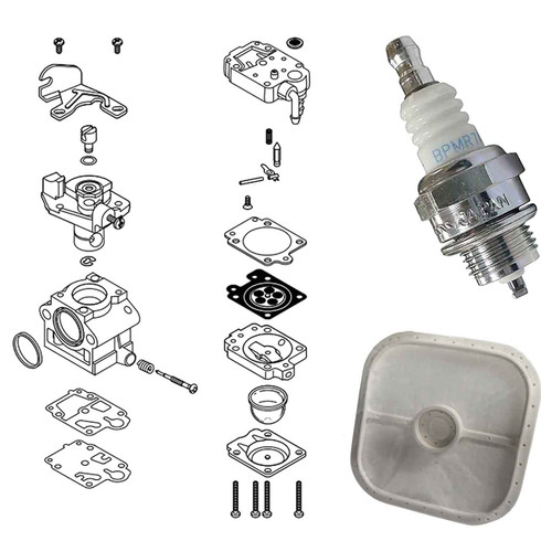 SHI B451 COMPLETE CARBURETOR AIR-OIL FILTERS SPARK PLUG KIT