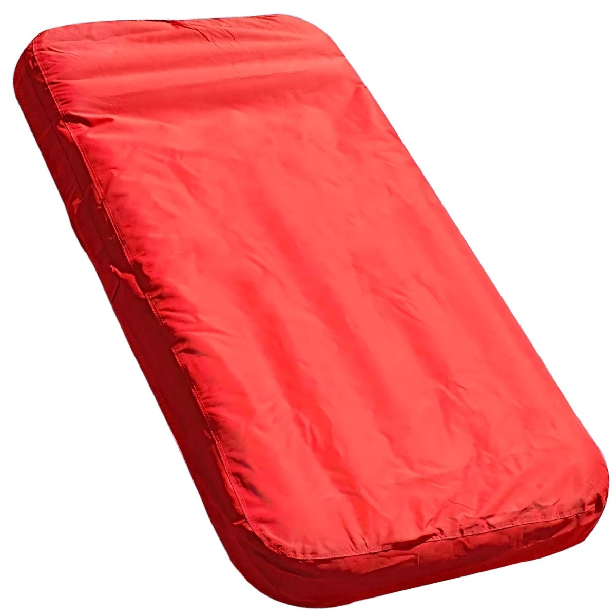 Solstice Sunsoft Fabric Covered Oversized Inflatable Water Mattress Island, Red