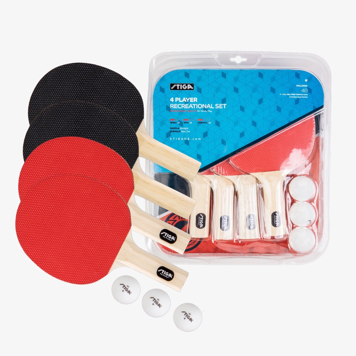Stiga Classic 4-Player Table Tennis Racket Set