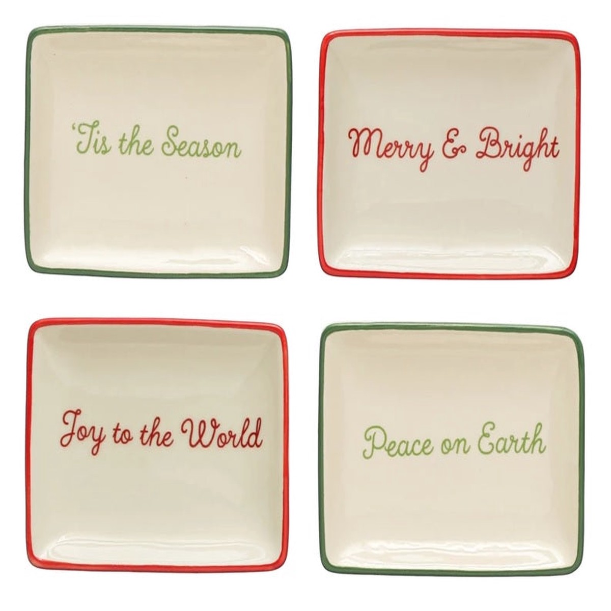 Stoneware Trinket Dish with Holiday Words