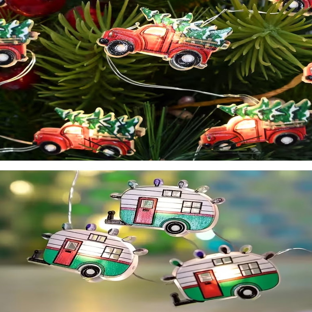 String of 10 Battery-Operated Holiday LED Lights (Camper/Truck)