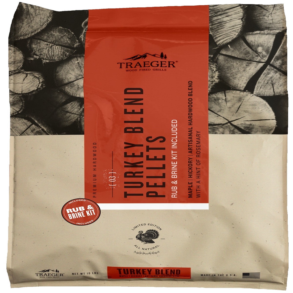 Traeger Turkey Blend with Brine Wood Pellets 20 lb. Bag