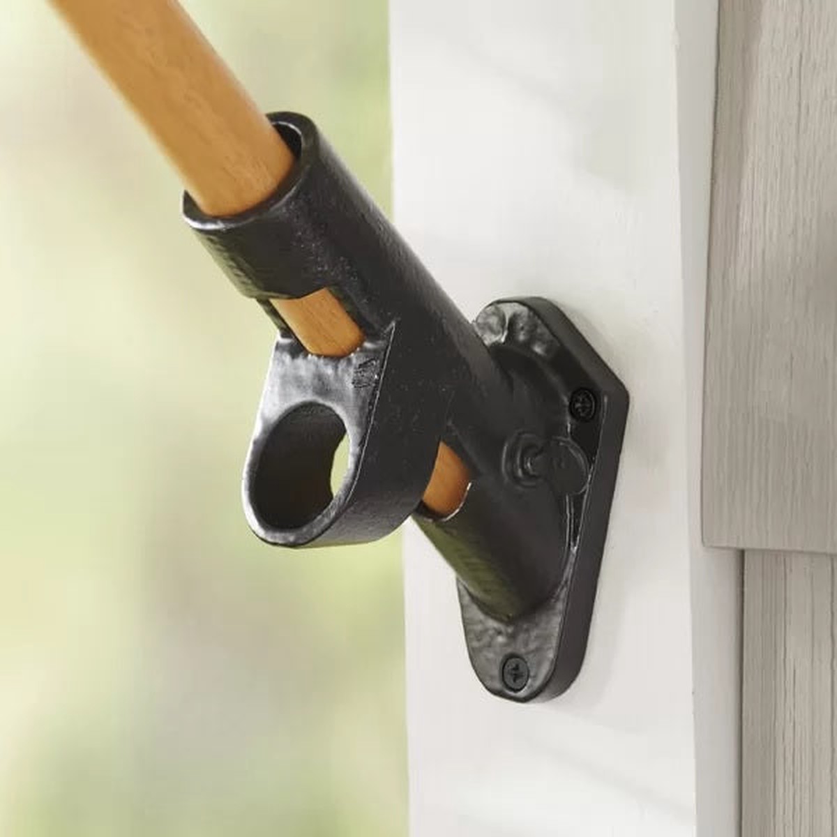 Two-Position Black Cast Iron Bracket for Flags