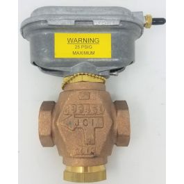 Johnson Controls VG7842GS+3801D 3-Way Mixing Valve Brass 1/2" NPT 4.6Cv 4-8 PSI
