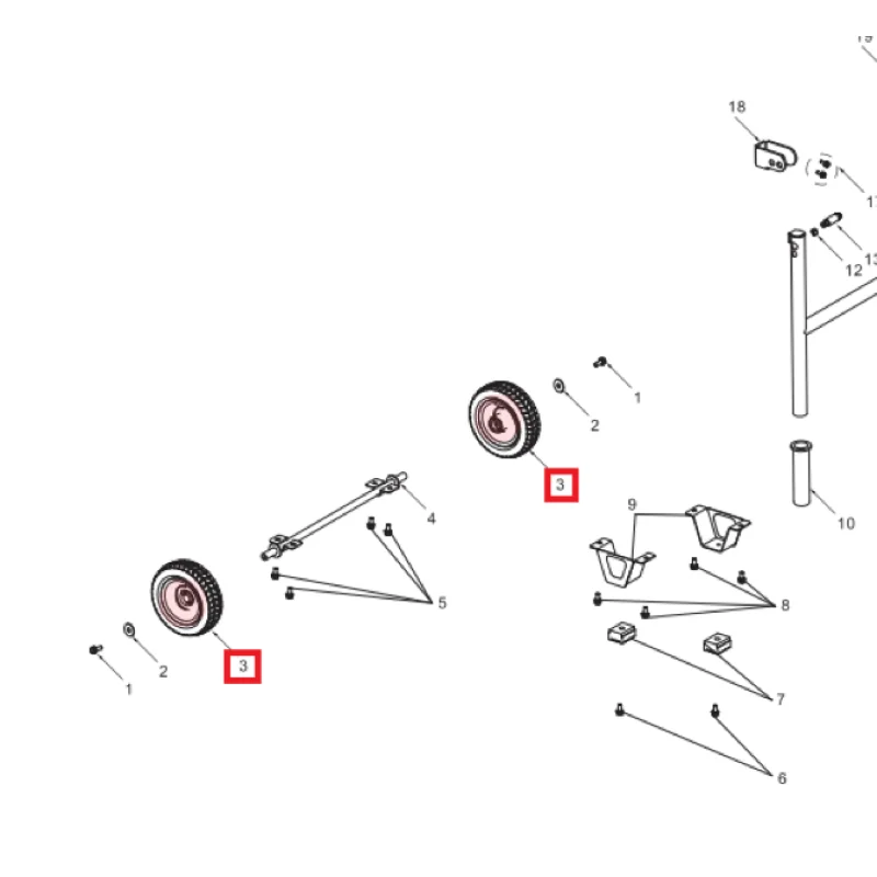 Wheel kit (P038) Spare Part for TG9000i 9000 Watt Inverter Generator